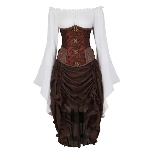Brocade underbust steampunk costume