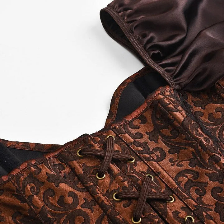 Steampunk corset with long sleeves