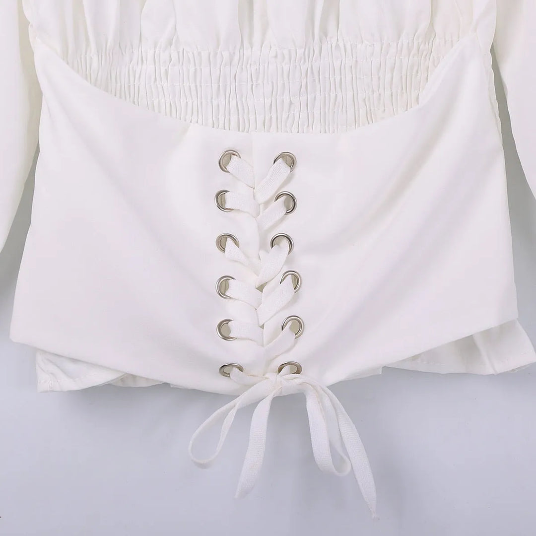 Steampunk shoulder-off blouse