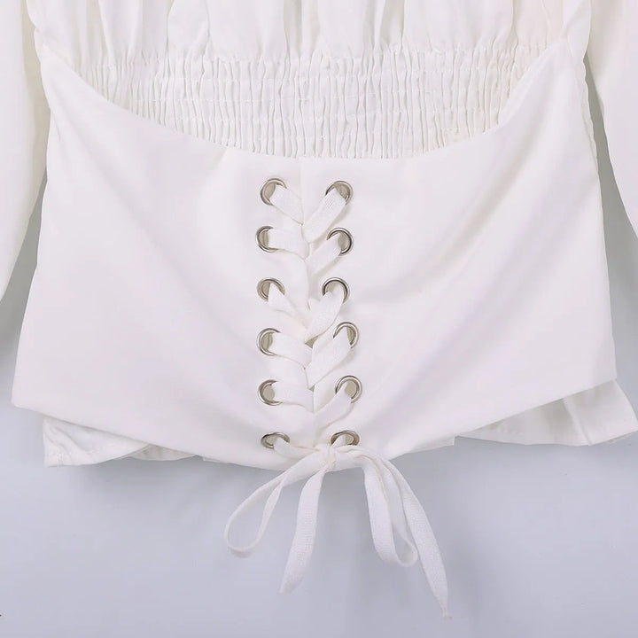 Steampunk shoulder-off blouse