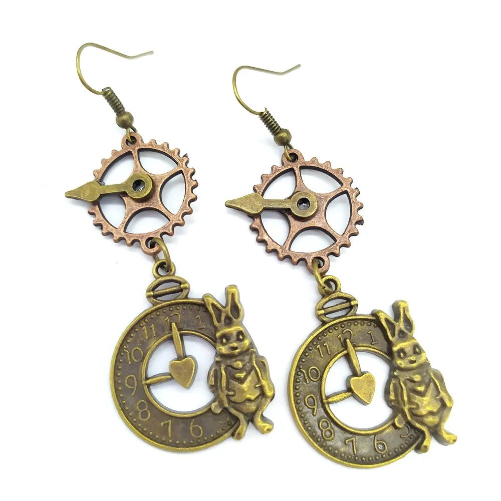 Alice in Wonderland Steampunk earrings