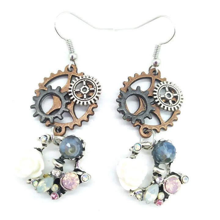 Steampunk stones earrings