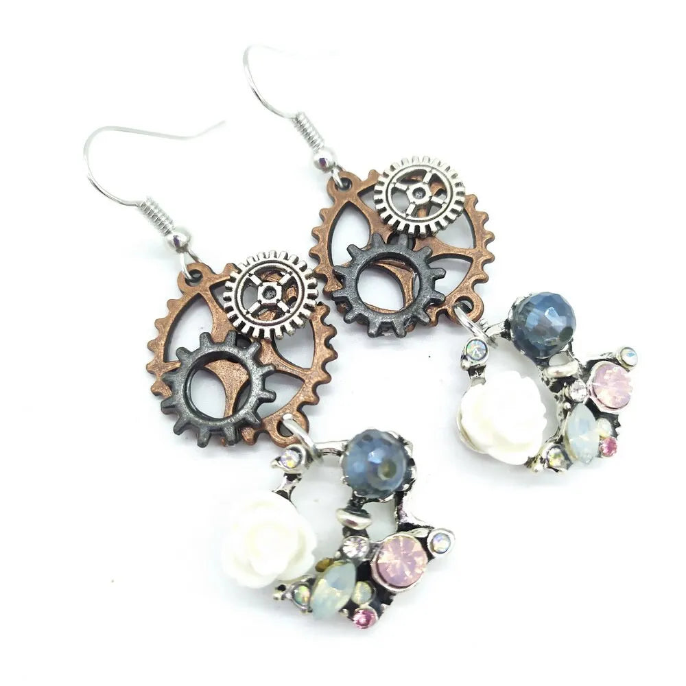 Steampunk stones earrings