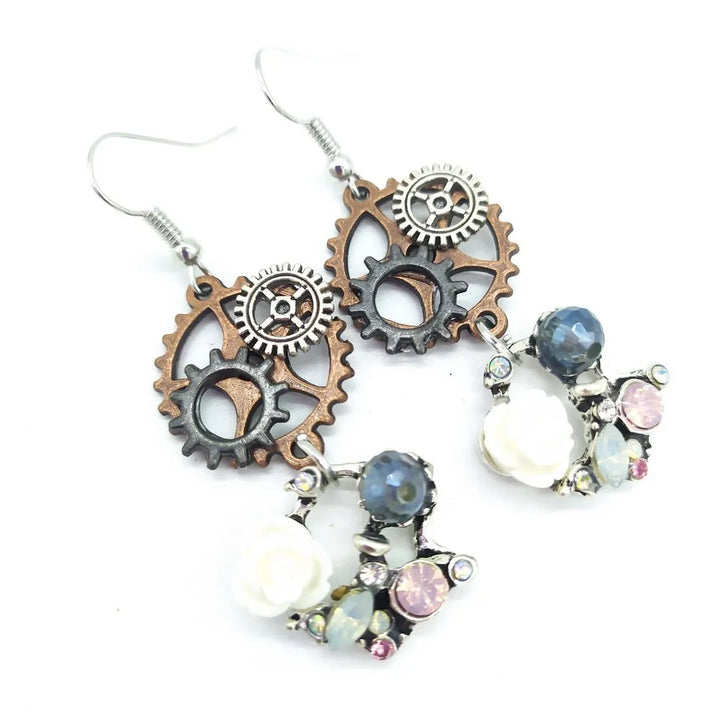 Steampunk stones earrings