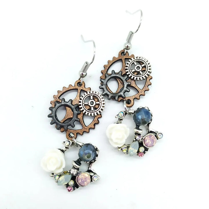 Steampunk stones earrings
