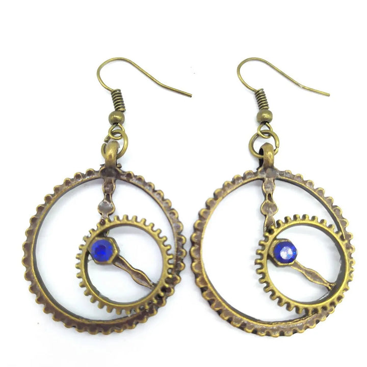 Steampunk hollowed clocks earrings