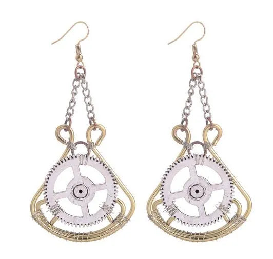 Dangling drop steampunk earrings