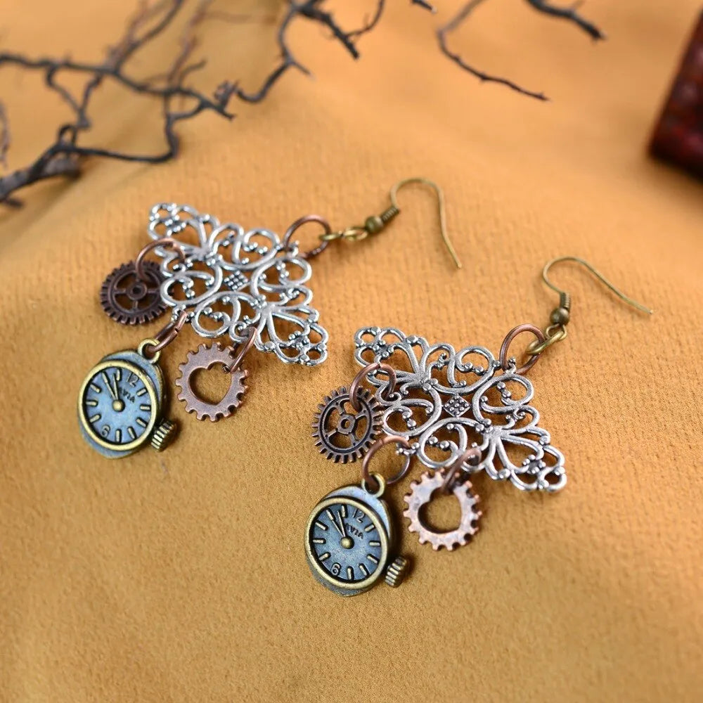 Steampunk cloud earrings