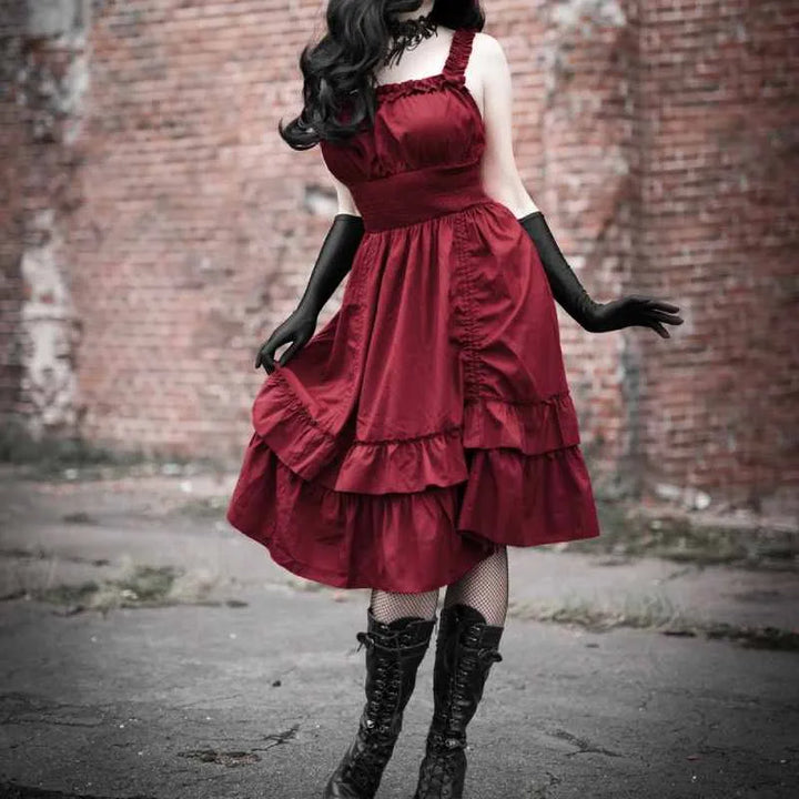 red gothic dress