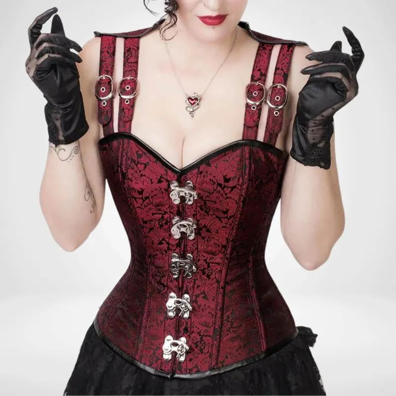 red steampunk corset
