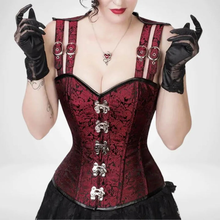 red steampunk corset