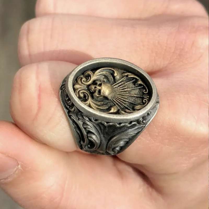 Steampunk skull ring