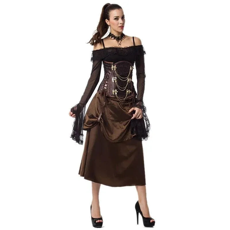 High society steampunk dress