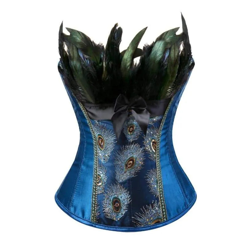 royal blue steampunk corset