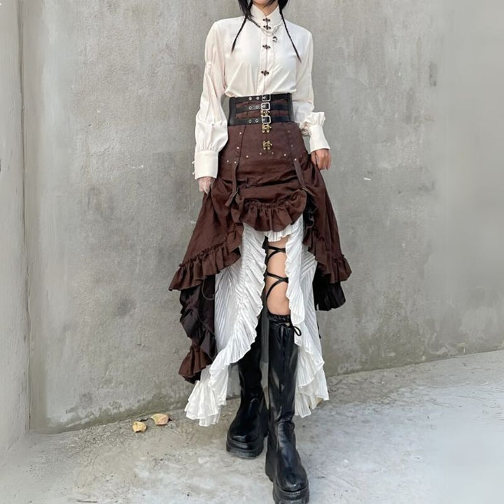 Steampunk ruffled skirt