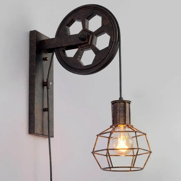 rusty steampunk lamp