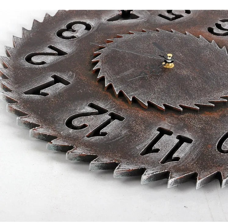 Saw shape steampunk clock