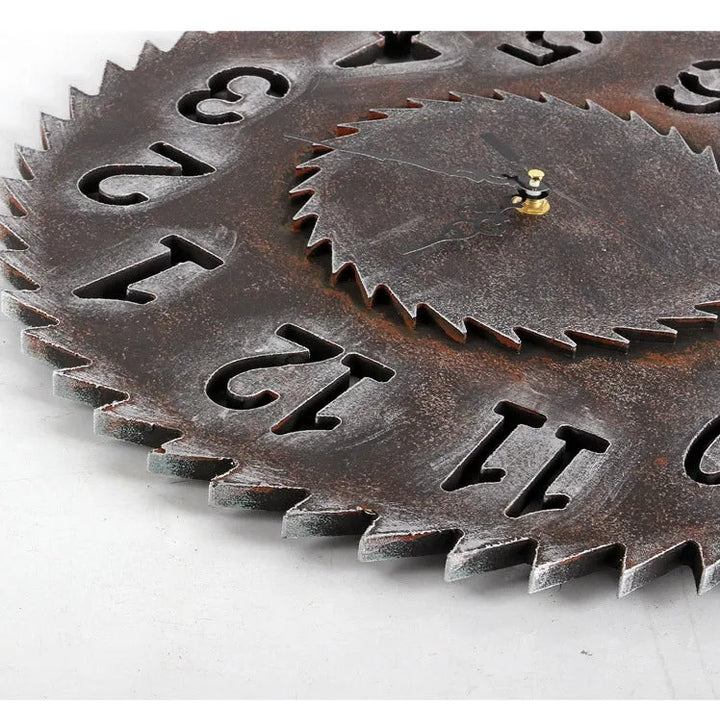 Saw shape steampunk clock