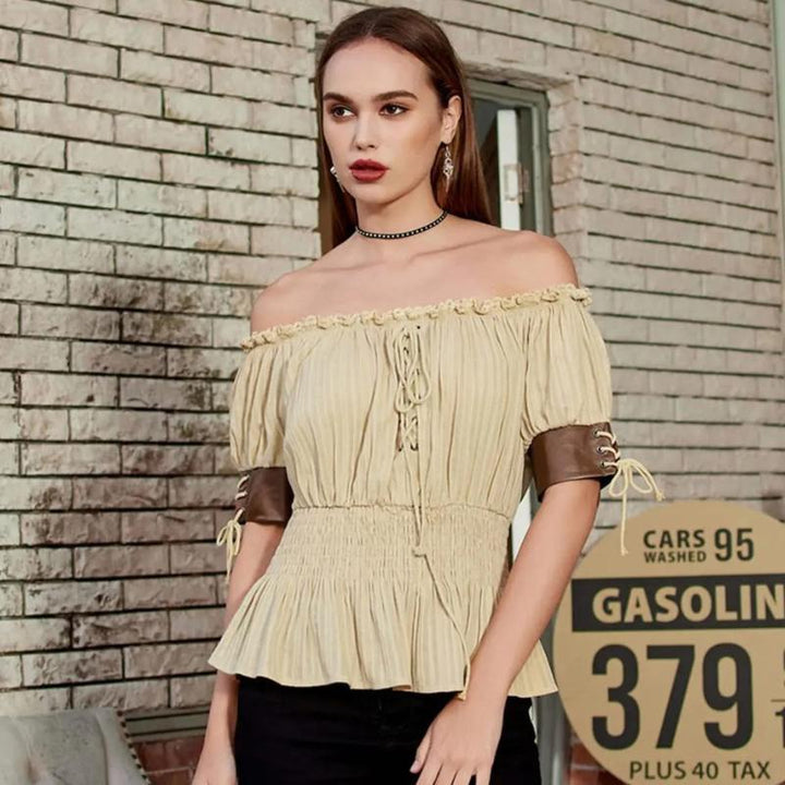 Steampunk bare shoulders shirt