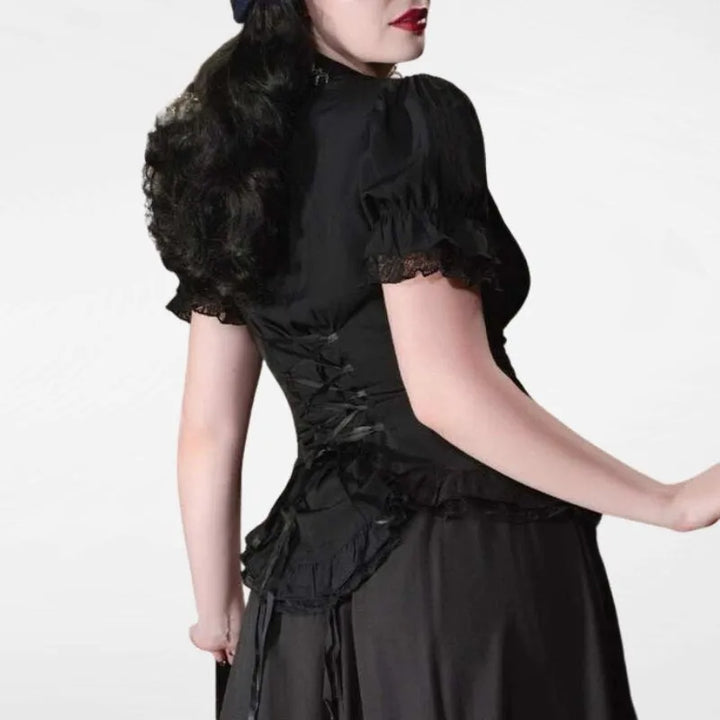 Steampunk short puff sleeve shirt