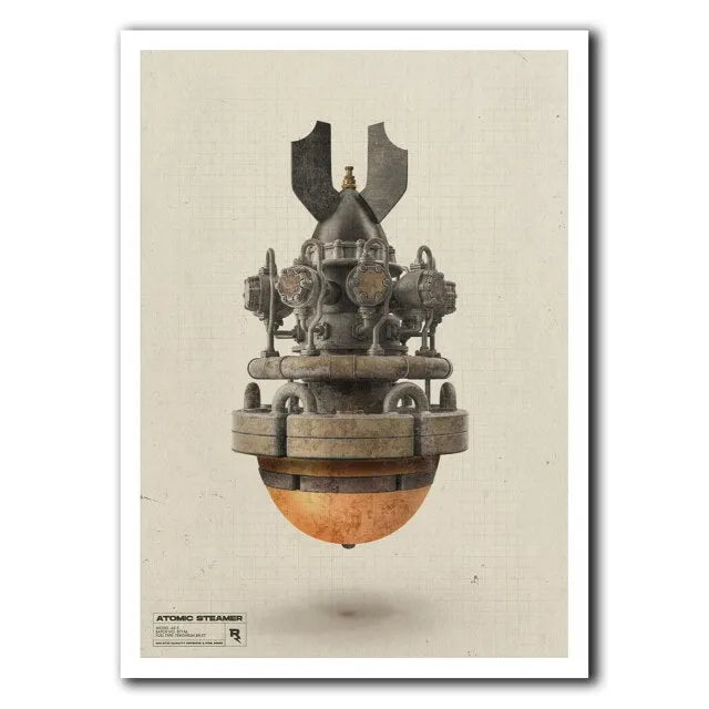 steampunk bomb wall art
