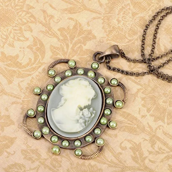 Steampunk cameo necklace