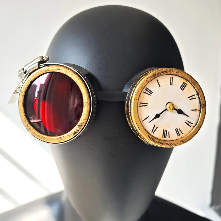 Steampunk clock goggles