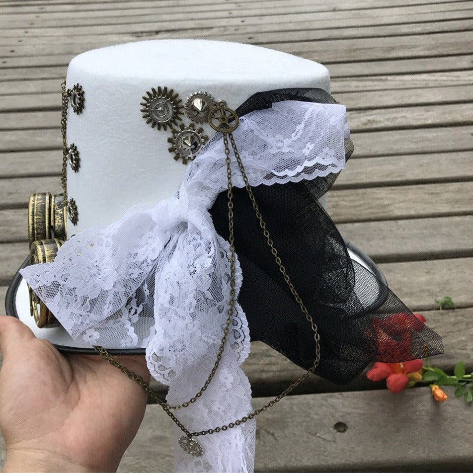 Steampunk white hat