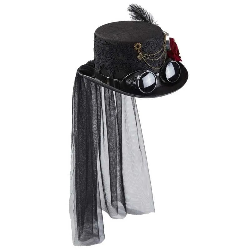 steampunk hat with a veil