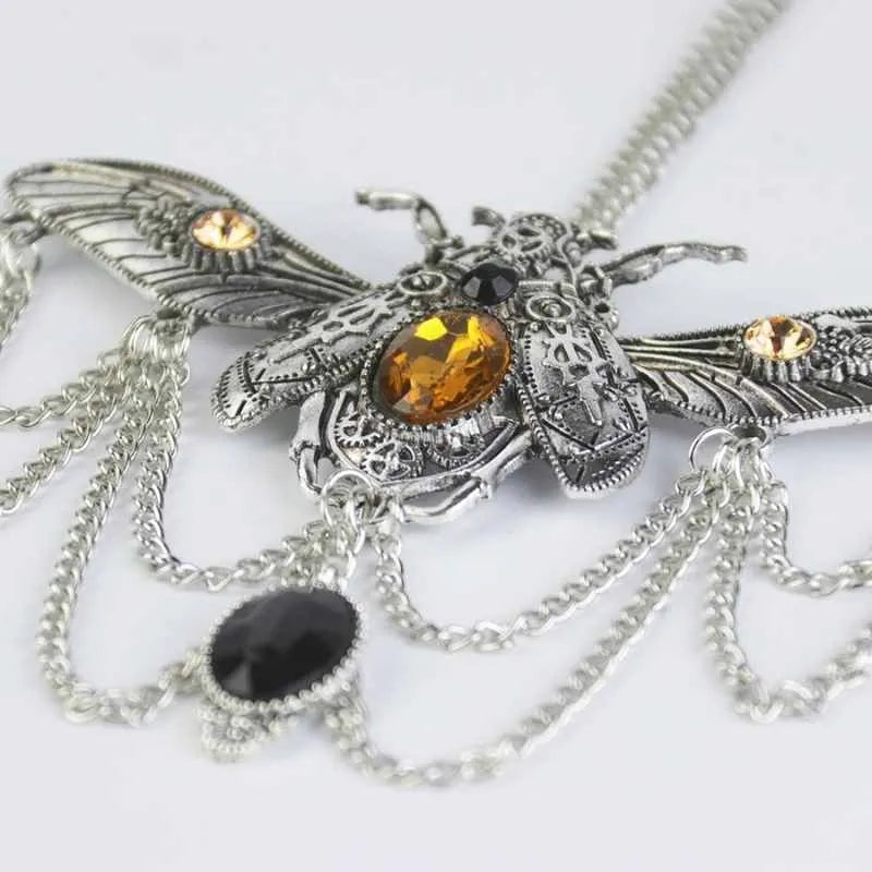 Steampunk beetle necklace