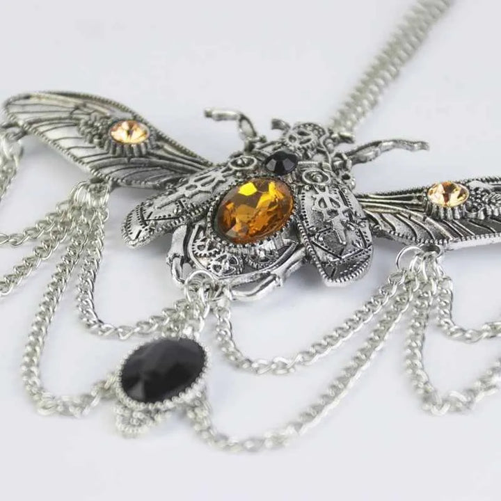 Steampunk beetle necklace