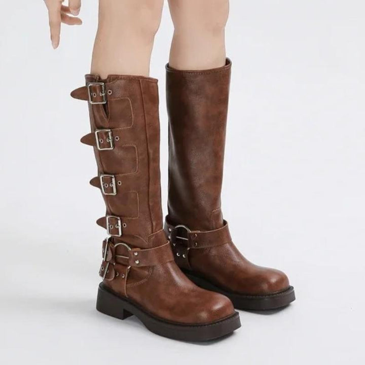 Brown steampunk boots