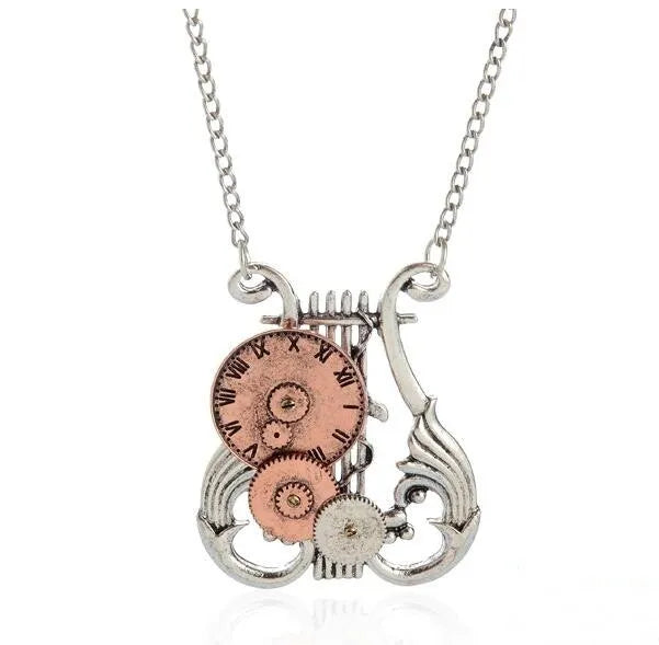 steampunk-lyre-necklace