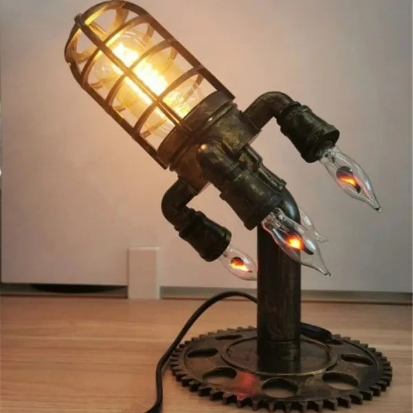 Steampunk Rocket Lamp