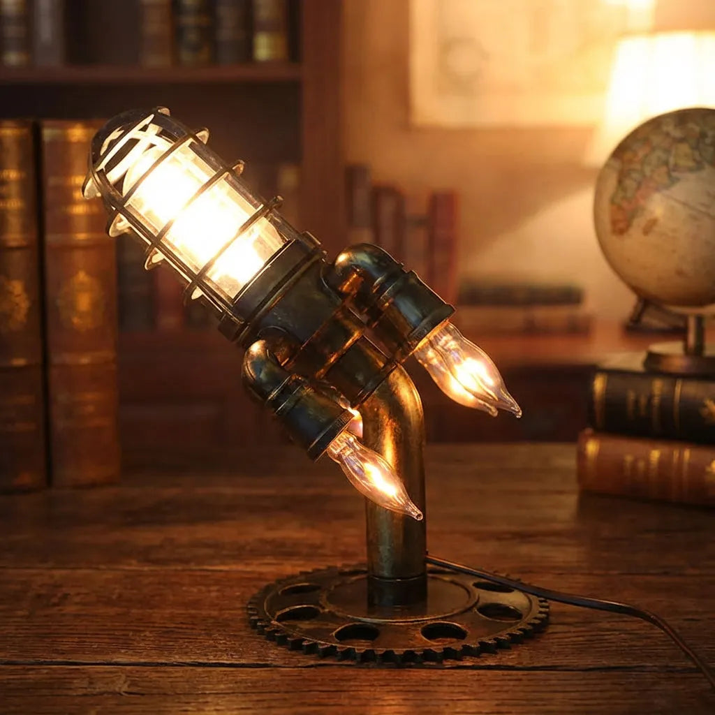 Steampunk Rocket Lamp