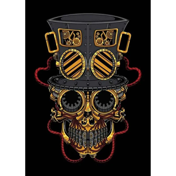 steampunk skull digital art