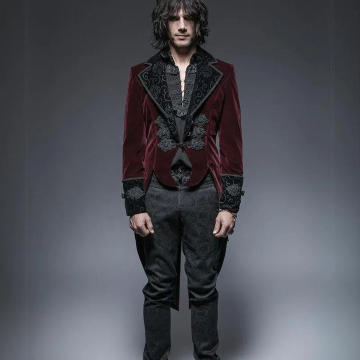 red steampunk tailcoat