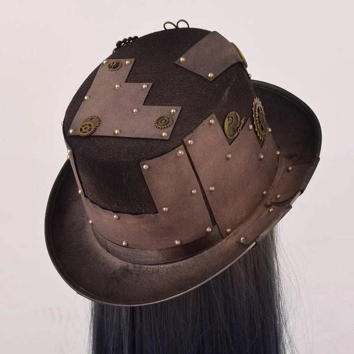 steampunk themed hat back