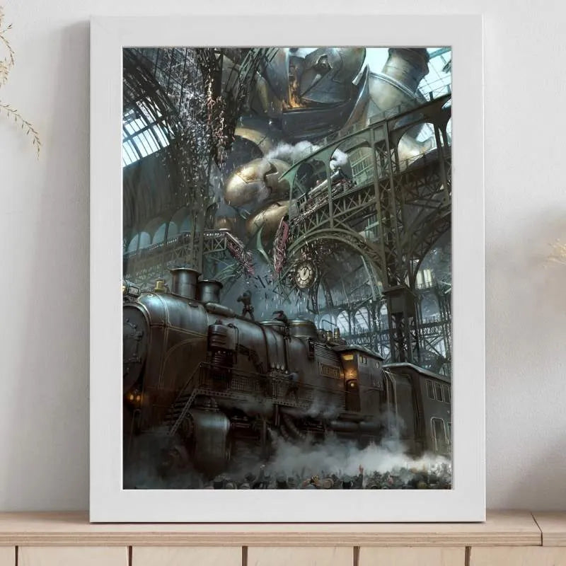 steampunk train painting