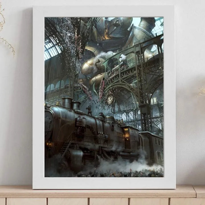 steampunk train painting