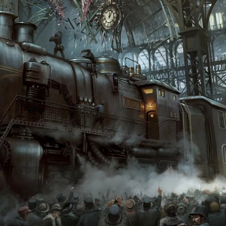 Steampunk express train wall art