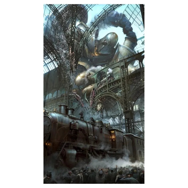 Steampunk express train wall art