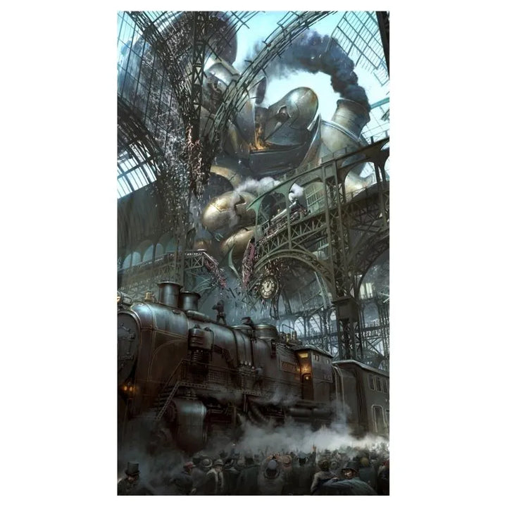 Steampunk express train wall art