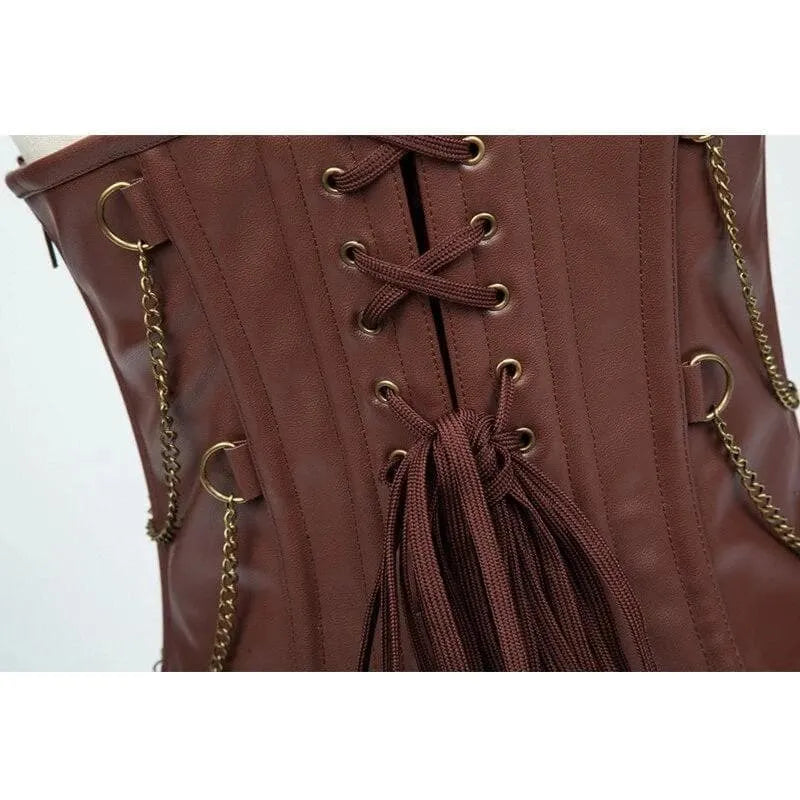 Underbust leather Steampunk  corset