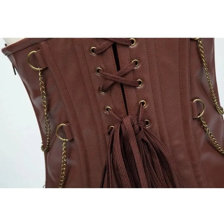 Underbust leather Steampunk  corset