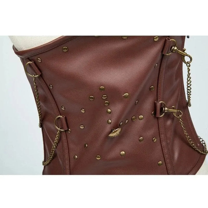 Underbust leather Steampunk  corset
