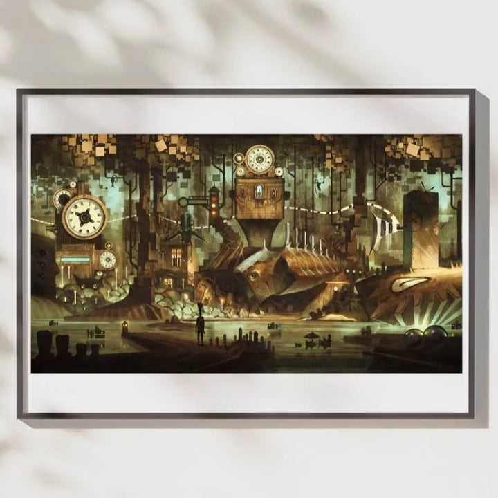 steampunk underground city art