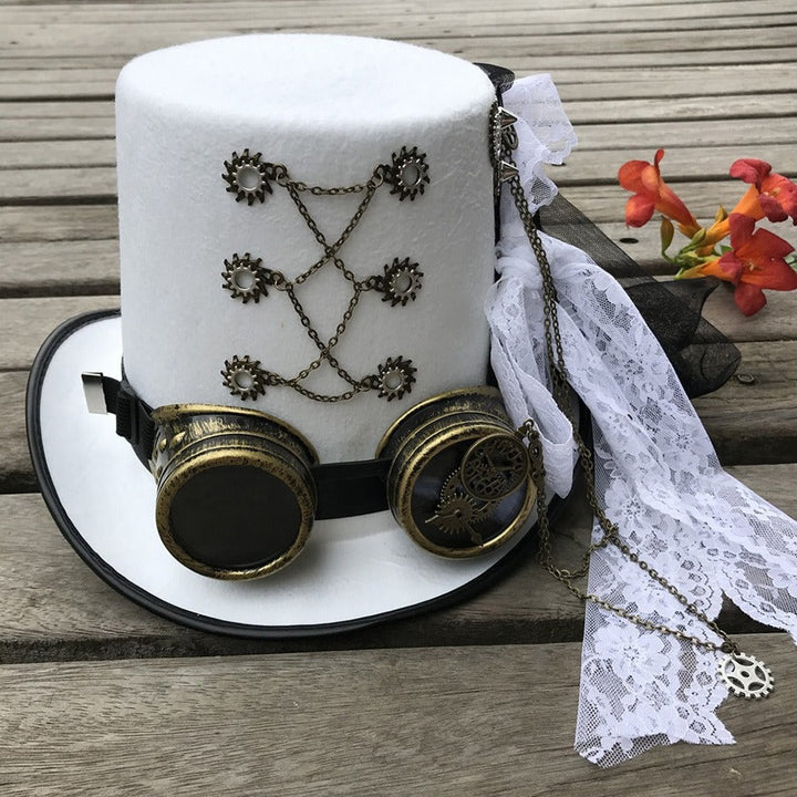 Steampunk white hat