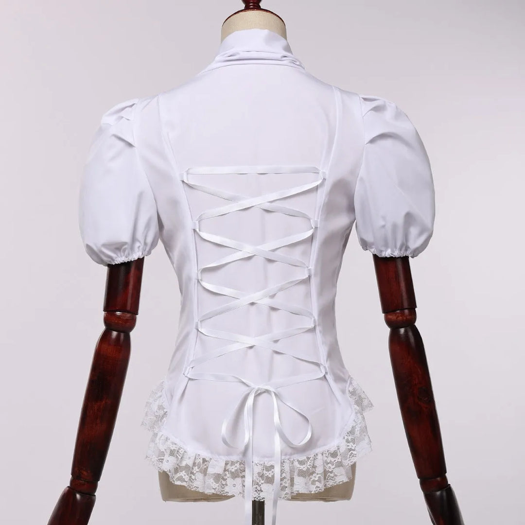 Steampunk short puff sleeve shirt