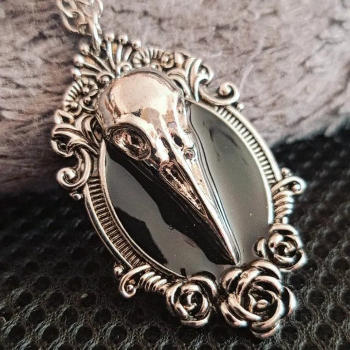 Steampunk woodpecker necklace